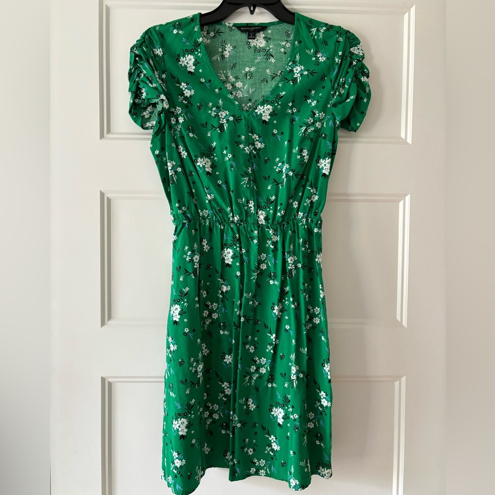 Green Floral Banana Republic Summer Dress